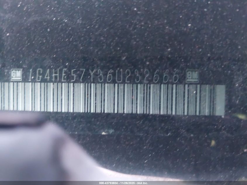 2006 Buick Lucerne Cxs VIN: 1G4HE57Y36U232666 Lot: 43793604