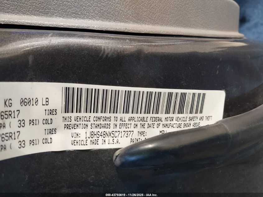 2005 Jeep Grand Cherokee Laredo VIN: 1J8HS48NX5C717377 Lot: 43793619