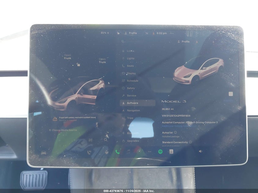 2023 Tesla Model 3 Rear-Wheel Drive VIN: 5YJ3E1EA2PF661806 Lot: 43793676