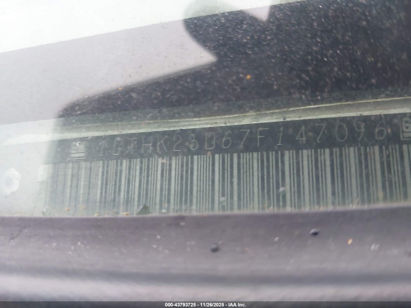 2007 GMC Sierra 2500Hd Classic Sle2 VIN: 1GTHK23D67F147096 Lot: 43793725