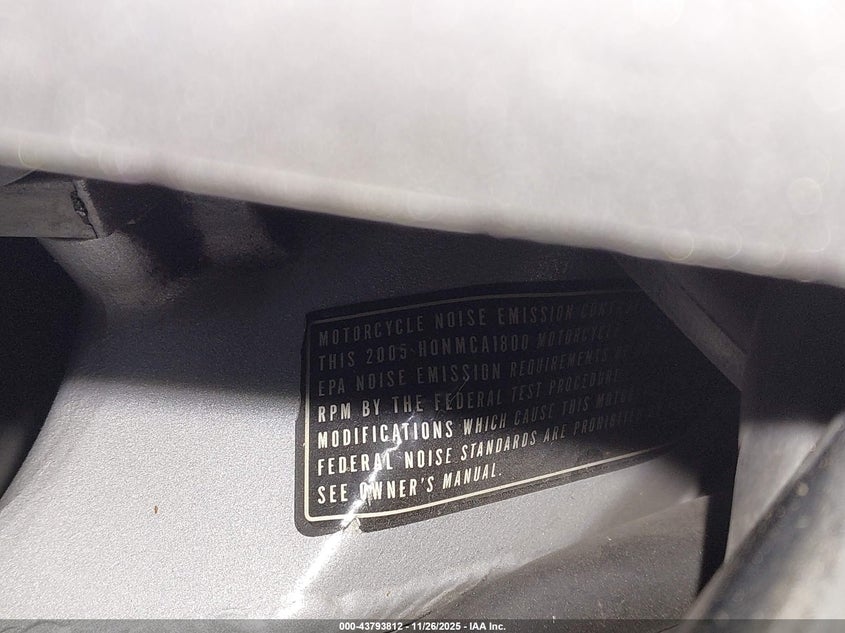 2005 Honda Gl1800 VIN: 1HFSC47055A413147 Lot: 43793812