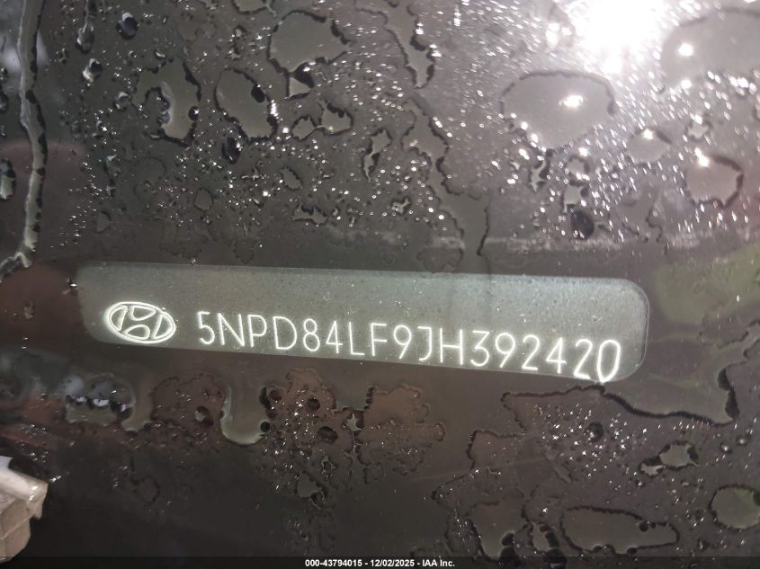2018 Hyundai Elantra Sel VIN: 5NPD84LF9JH392420 Lot: 43794015