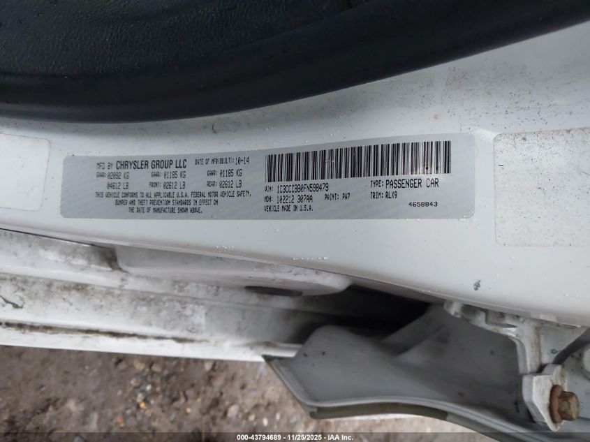 2015 Chrysler 200 S VIN: 1C3CCCBB0FN598479 Lot: 43794689