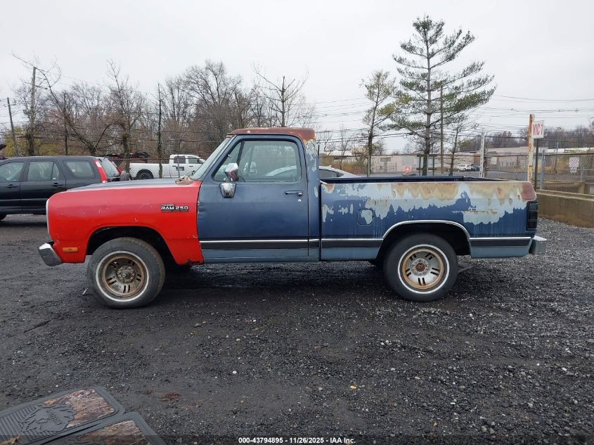 1989 Dodge D-Series D150 VIN: 1B7FE16YXKS198026 Lot: 43794895