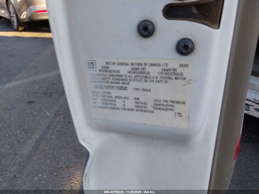 2000 Chevrolet Silverado 1500 Ls VIN: 2GCEC19T5Y1152520 Lot: 43795230