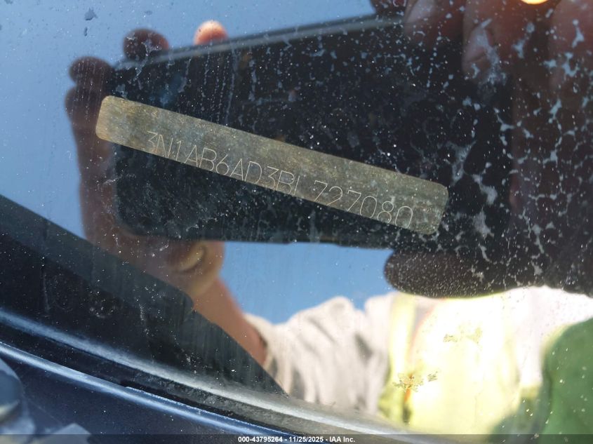 2011 Nissan Sentra VIN: 3N1AB6AD3BL727080 Lot: 43795264