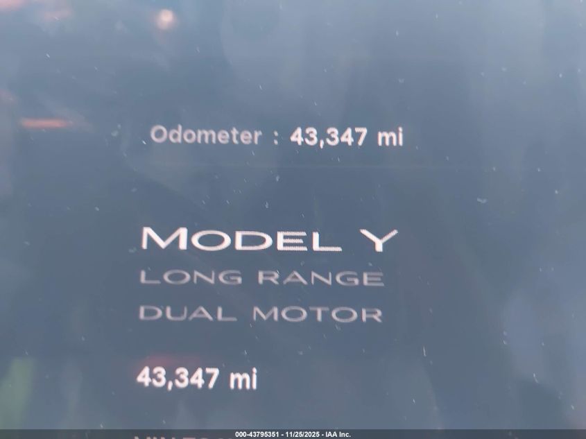 2023 Tesla Model Y Awd/Long Range Dual Motor All-Wheel Drive VIN: 7SAYGDEEXPA190752 Lot: 43795351