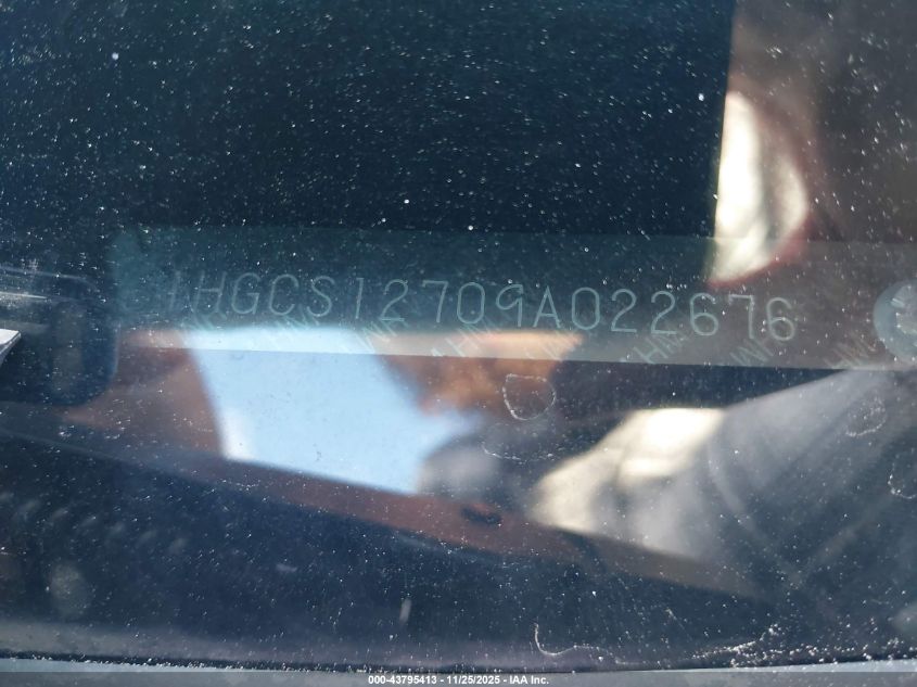 2009 Honda Accord 2.4 Ex VIN: 1HGCS12709A022676 Lot: 43795413