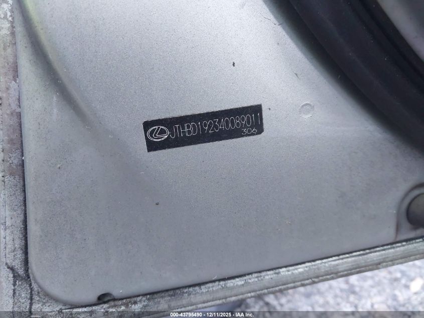 2004 Lexus Is 300 VIN: JTHBD192340089011 Lot: 43795490
