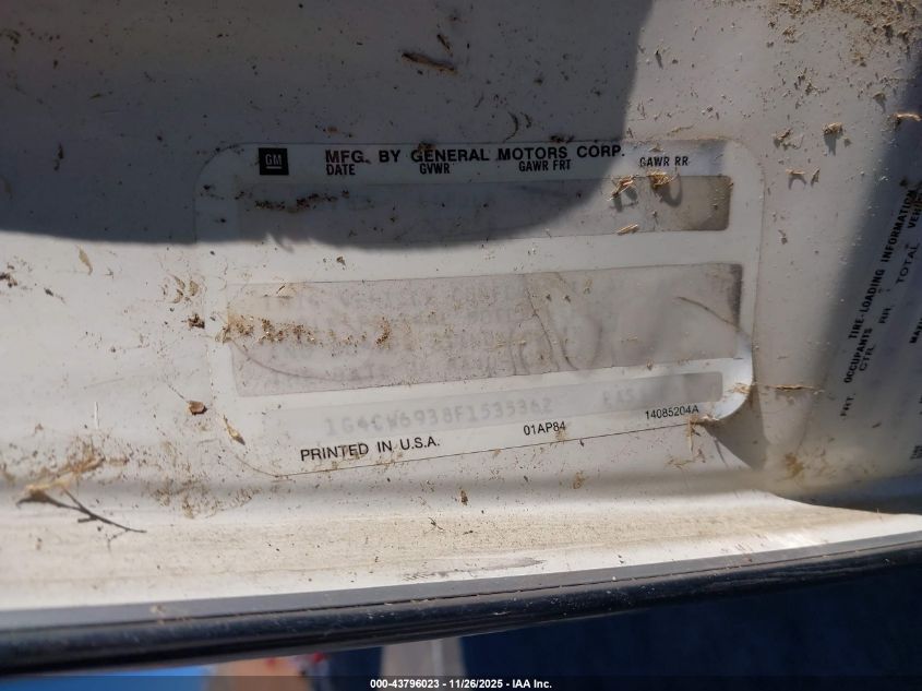 1985 Buick Electra Park Avenue VIN: 1G4CW6938F1535362 Lot: 43796023