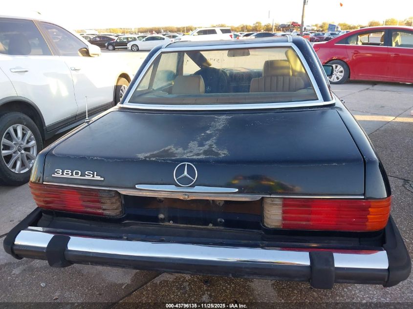 1981 Mercedes-Benz 380 Sl VIN: WDBBA45A9BB002382 Lot: 43796135