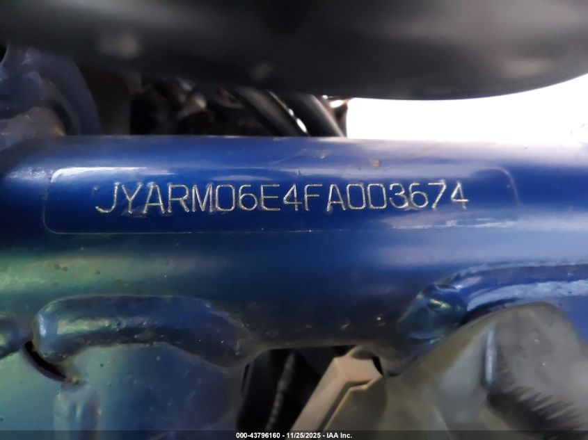 2015 Yamaha Fz07 VIN: JYARM06E4FA003674 Lot: 43796160