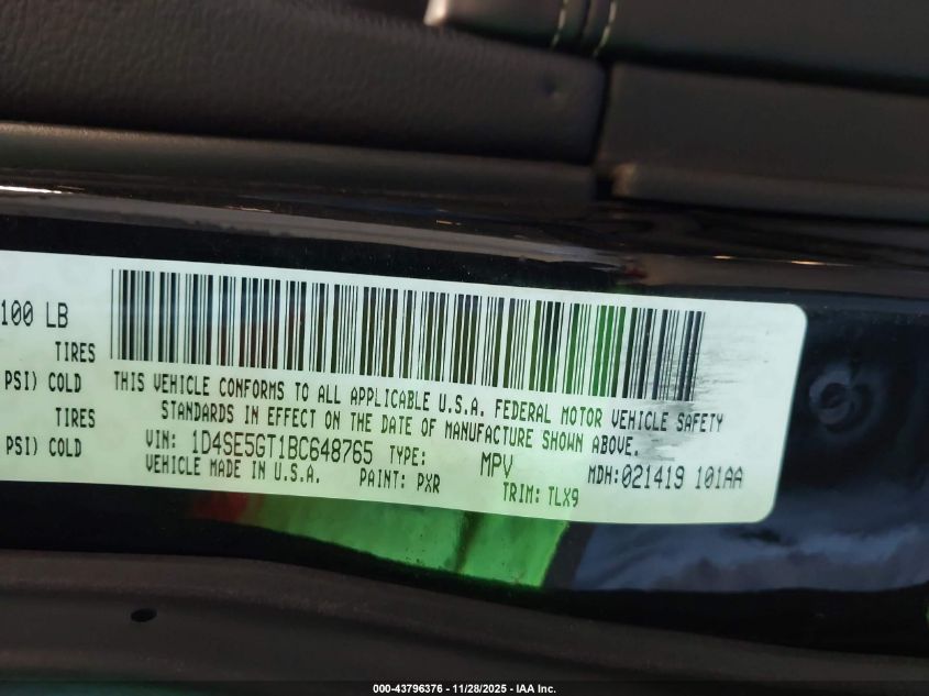 2011 Dodge Durango Citadel VIN: 1D4SE5GT1BC648765 Lot: 43796376