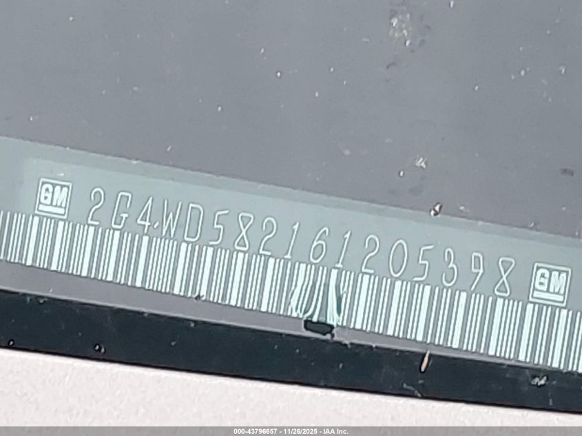 2006 Buick Lacrosse Cxl VIN: 2G4WD582161205398 Lot: 43796657