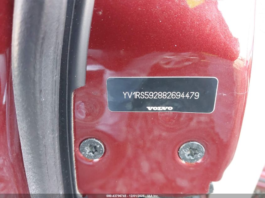 2008 Volvo S60 2.5T VIN: YV1RS592882694479 Lot: 43796745