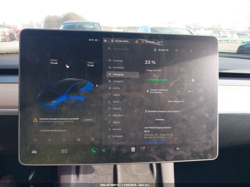 2023 Tesla Model Y Awd/Long Range Dual Motor All-Wheel Drive VIN: 7SAYGDEE1PA142167 Lot: 43796818