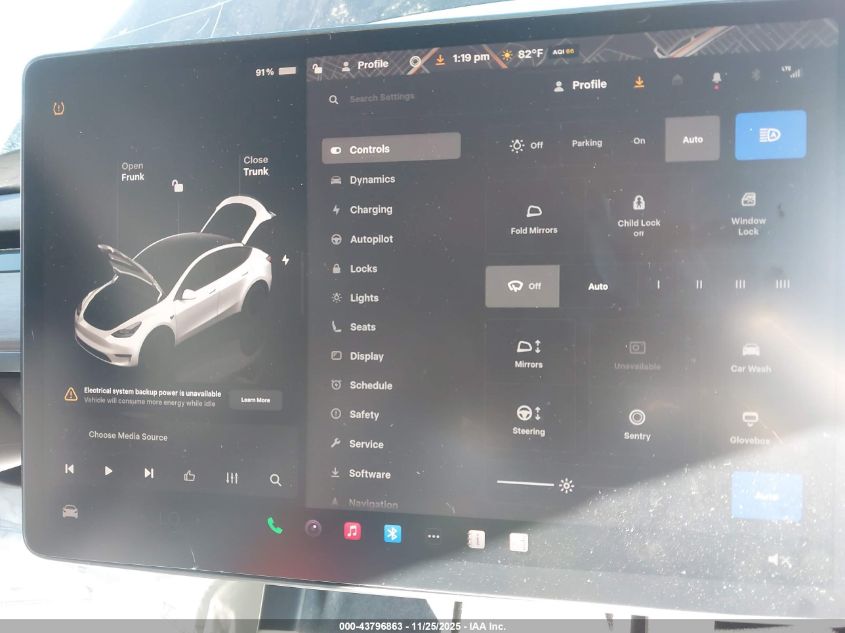 2022 Tesla Model Y Performance Dual Motor All-Wheel Drive VIN: 7SAYGDEF1NF383641 Lot: 43796863