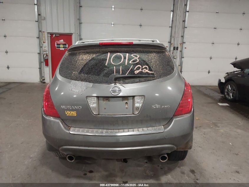2007 Nissan Murano Se VIN: JN8AZ08W07W625819 Lot: 43796966