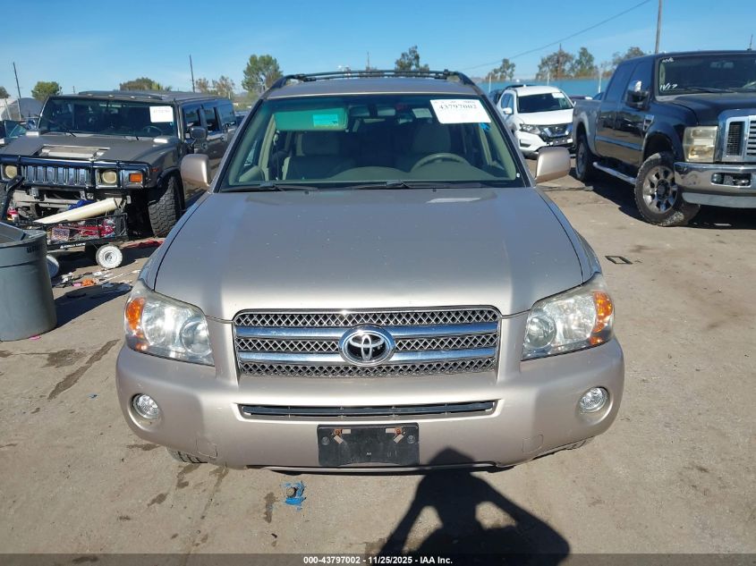 2007 Toyota Highlander Hybrid V6 VIN: JTEHW21A170039934 Lot: 43797002