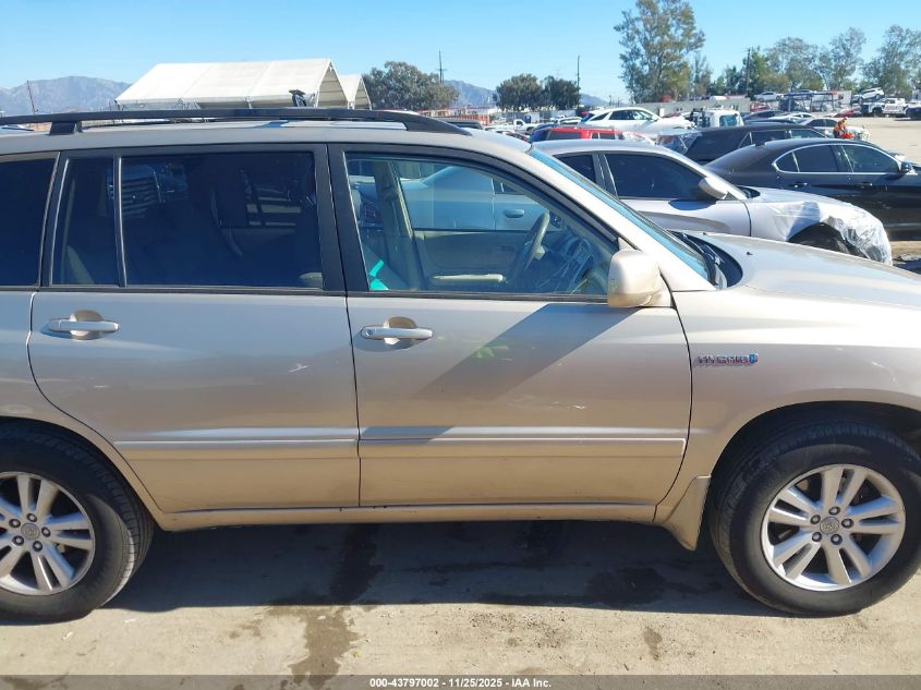 2007 Toyota Highlander Hybrid V6 VIN: JTEHW21A170039934 Lot: 43797002