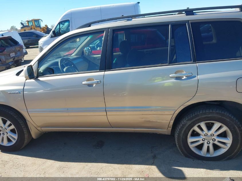 2007 Toyota Highlander Hybrid V6 VIN: JTEHW21A170039934 Lot: 43797002
