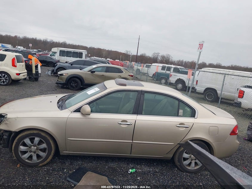 2007 Kia Optima Ex V6 VIN: KNAGE124X75091679 Lot: 43797533