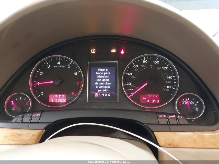 2008 Audi A4 3.2 VIN: WAUDH78E08A148512 Lot: 43797636