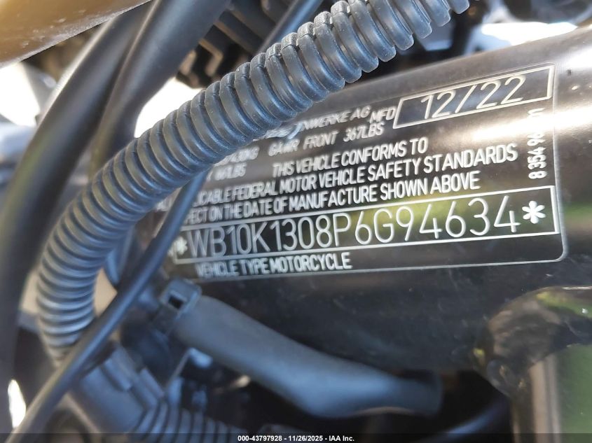 2023 BMW F 900 R VIN: WB10K1308P6G94634 Lot: 43797928