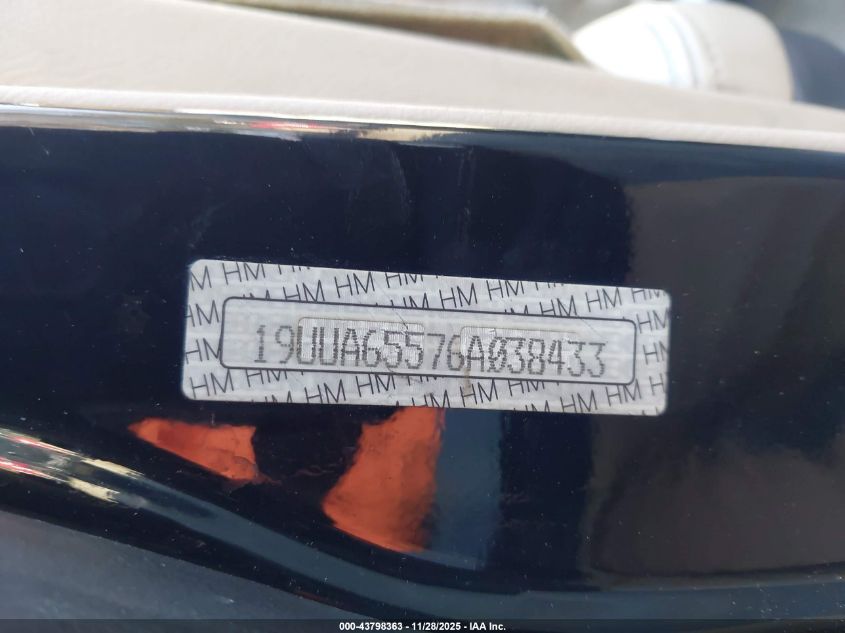 2006 Acura Tl VIN: 19UUA65576A038433 Lot: 43798363