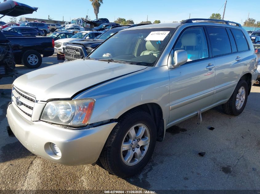 2003 Toyota Highlander V6 VIN: JTEGF21A330101713 Lot: 43798504