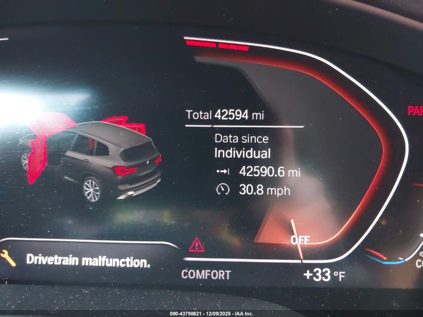 2022 BMW X3 Sdrive30I VIN: 5UX43DP04N9N14120 Lot: 43798621