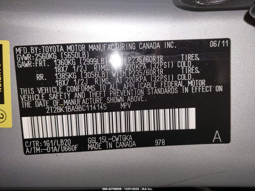 2T2BK1BA9BC114145 2011 LEXUS RX photo no. 9
