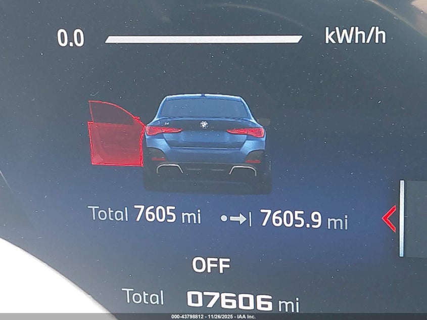 2025 BMW I4 Gran Coupe M50 VIN: WBY33HD07SFU48053 Lot: 43798812