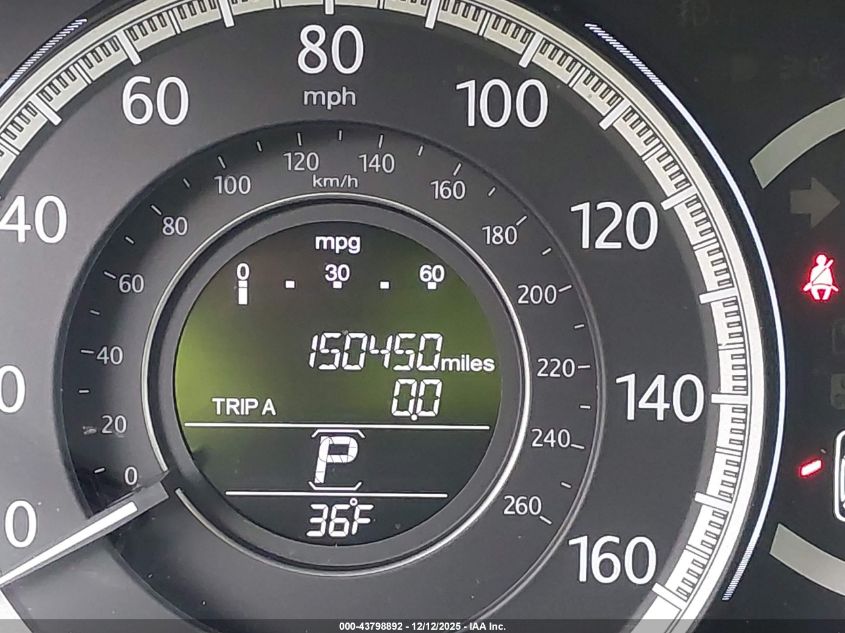 2013 Honda Accord Ex-L V-6 VIN: 1HGCR3F80DA015326 Lot: 43798892