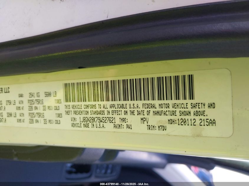 2009 Jeep Liberty Sport VIN: 1J8GN28K79W527621 Lot: 43799148