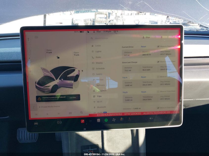 2025 Tesla Model 3 Long Range Rear-Wheel Drive/Standard Rear-Wheel Drive VIN: 5YJ3E1EA2SF076152 Lot: 43799184