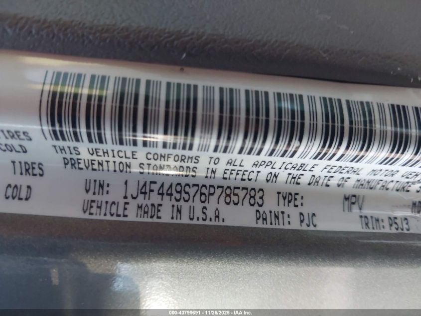 2006 Jeep Wrangler Sport Rhd VIN: 1J4F449S76P785783 Lot: 43799691