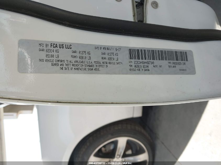 2017 Dodge Charger Sxt Rwd VIN: 2C3CDXHG0HH667349 Lot: 43799722