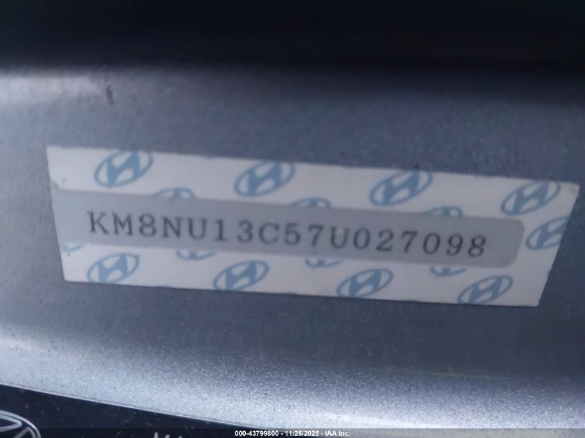 2007 Hyundai Veracruz Gls/Limited/Se VIN: KM8NU13C57U027098 Lot: 43799800