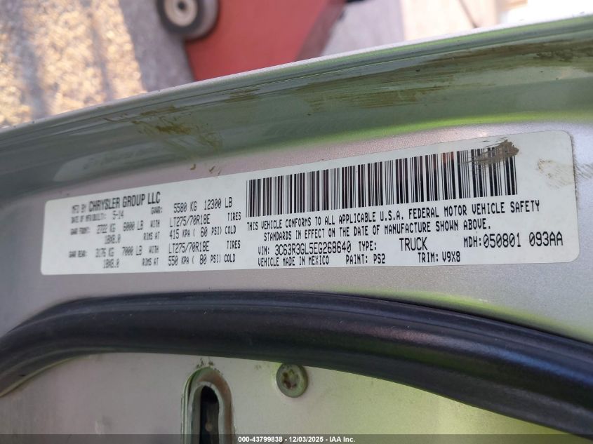 2014 Ram 3500 Tradesman VIN: 3C63R3GL5EG268640 Lot: 43799838