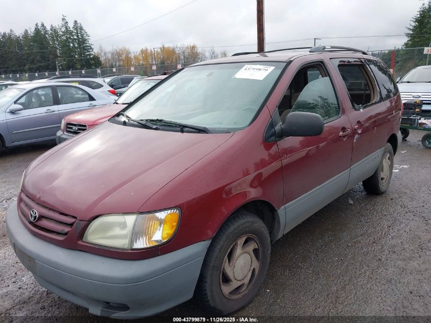 2001 Toyota Sienna Le VIN: 4T3ZF13C11U386703 Lot: 43799879