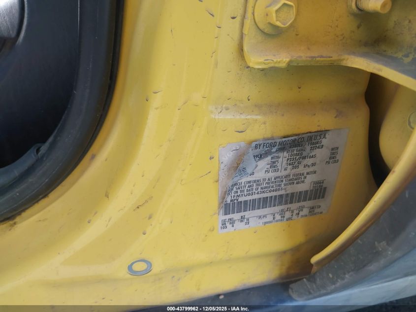 2003 Ford Escape Xlt VIN: 1FMYU03143KC04851 Lot: 43799962