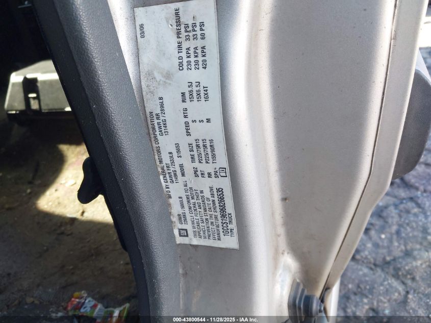 2006 Chevrolet Colorado Lt VIN: 1GCCS196968266535 Lot: 43800544