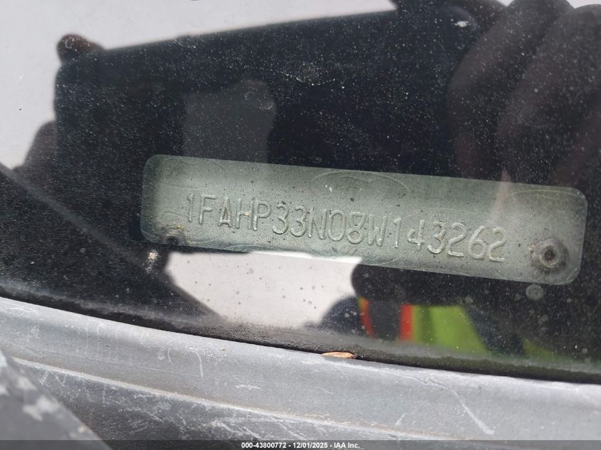 2008 Ford Focus Se/Ses VIN: 1FAHP33N08W143262 Lot: 43800772