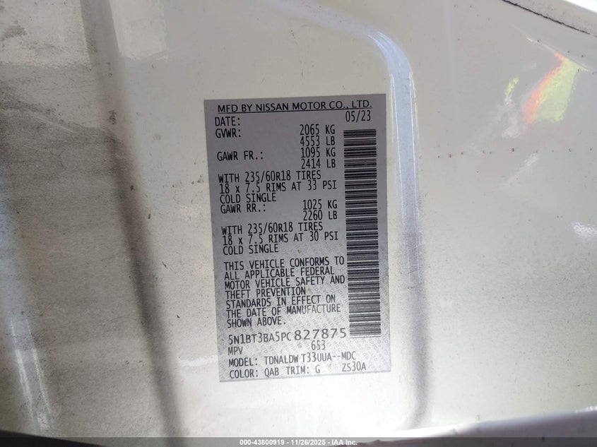 5N1BT3BA5PC827875 2023 NISSAN ROGUE photo no. 9