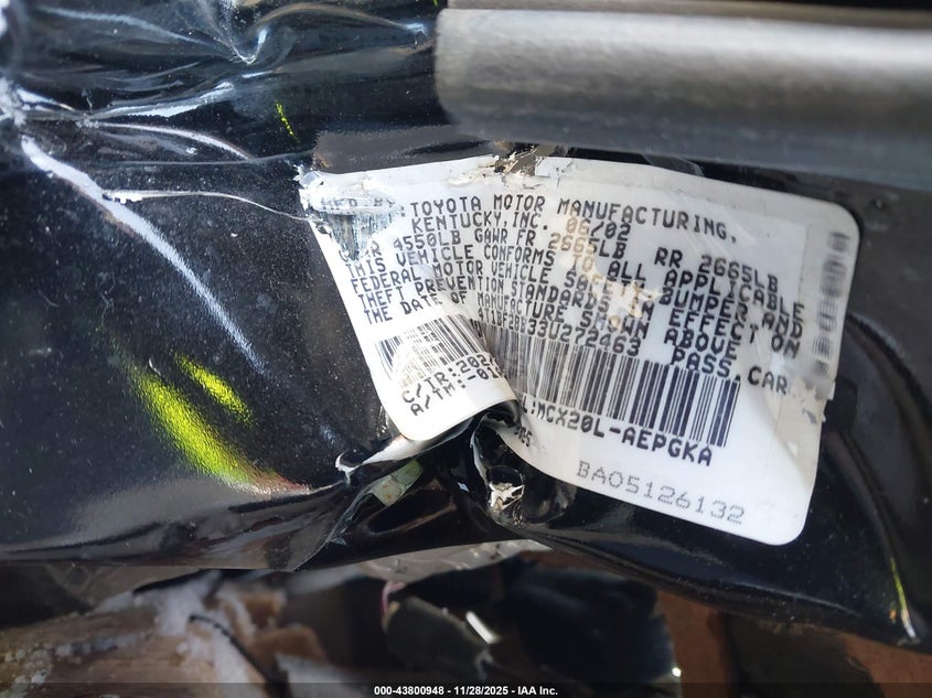 2003 Toyota Avalon Xls VIN: 4T1BF28B33U272463 Lot: 43800948