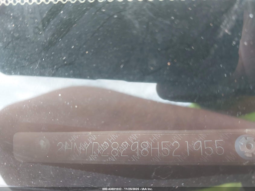 2008 Acura Mdx VIN: 2HNYD28298H521955 Lot: 43801033