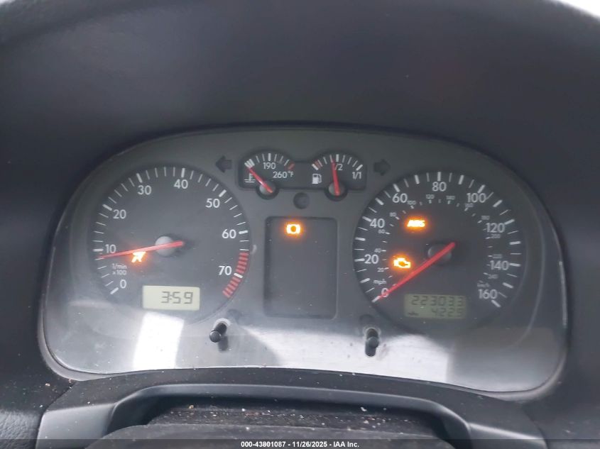 2003 Volkswagen Golf Gls VIN: 9BWGK21J934047932 Lot: 43801087