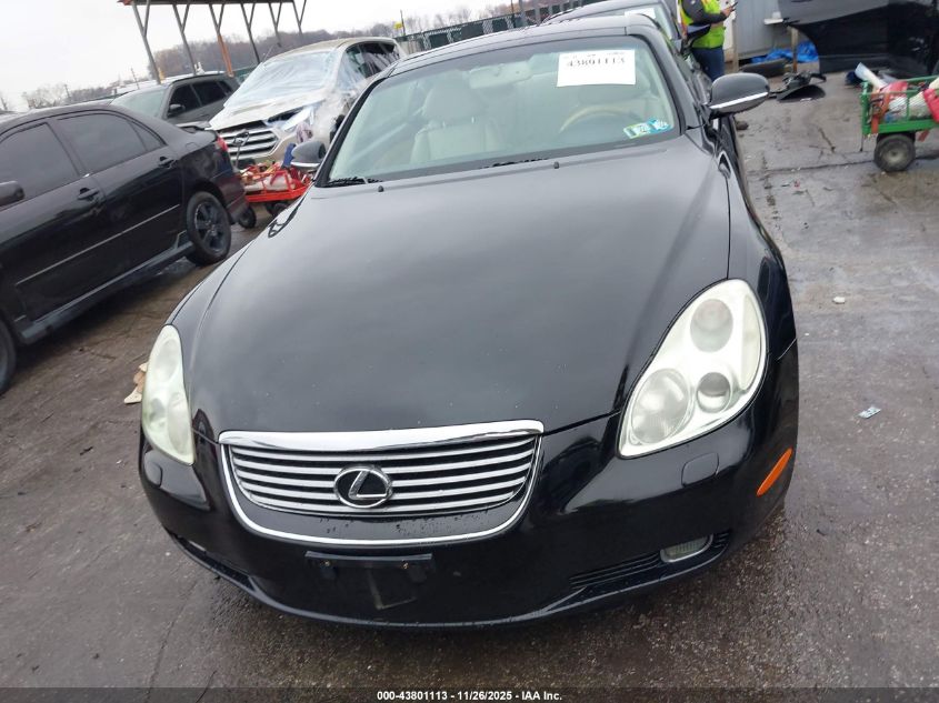 2002 Lexus Sc 430 VIN: JTHFN48Y720001886 Lot: 43801113