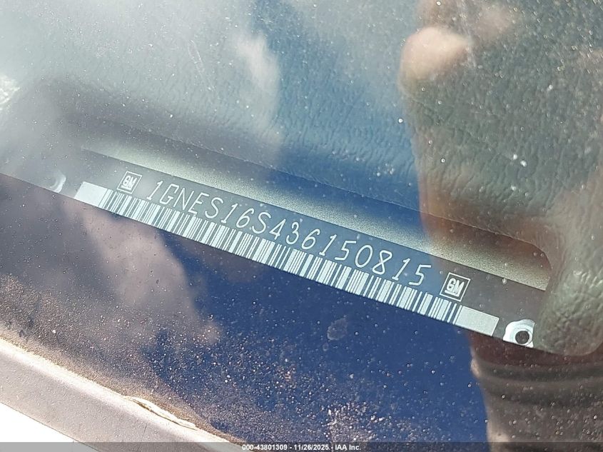 2003 Chevrolet Trailblazer Ext Lt VIN: 1GNES16S436150815 Lot: 43801309